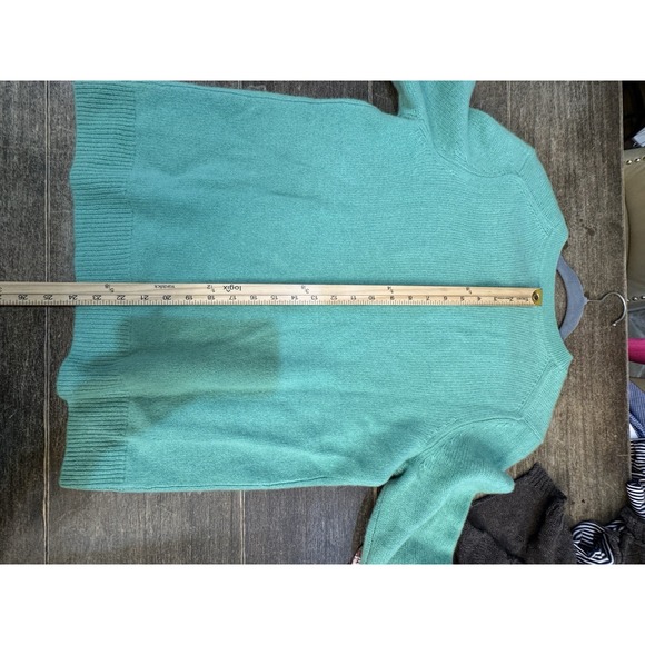 C By Bloomingdales Cashmere Sweater Size XL Green V Neck Long Sleeve‎ Womens - Picture 9 of 12